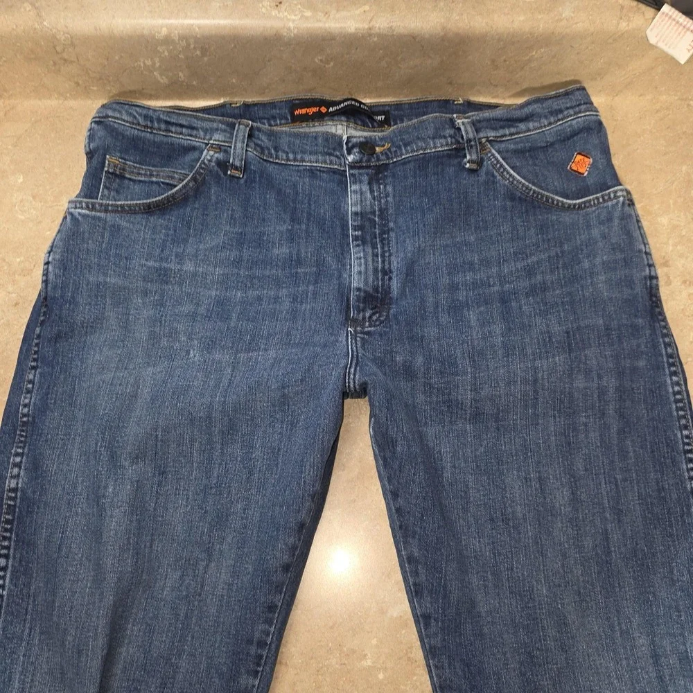 Wrangler Advanced Comfort Jeans Men 40x30 Blue Medium Wash Straight‎ Stretch